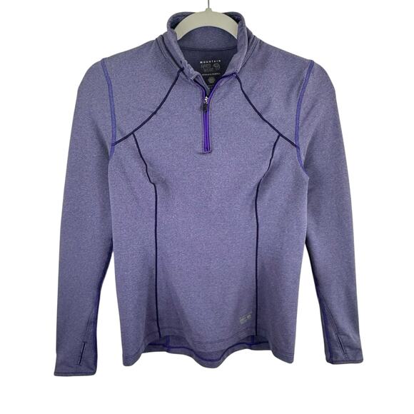 Mountain Hardwear Purple Mock Neck 1/4 Zip Athletic Pullover Zip Pocket Size S - Picture 1 of 8